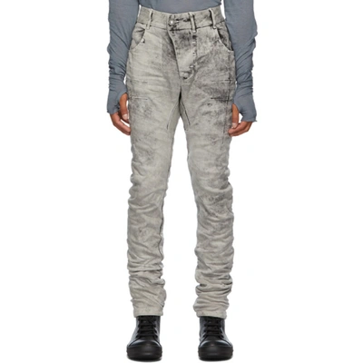 Shop Boris Bidjan Saberi Grey Crinkled Jeans In Dk Punk Gre