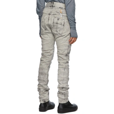 Shop Boris Bidjan Saberi Grey Crinkled Jeans In Dk Punk Gre