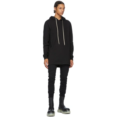 Shop Rick Owens Black Long Line Hoodie In 09 Black