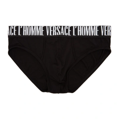 VERSACE UNDERWEAR 黑色“VERSACE L’HOMME”三角内裤