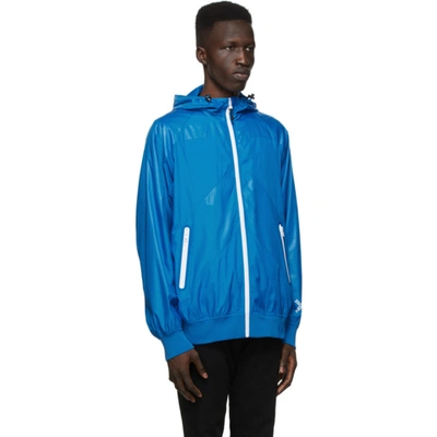 Shop Kenzo Blue Sport Windbreaker Jacket In 69 Cyan