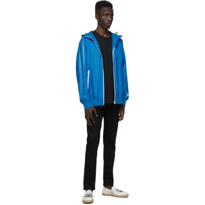 Shop Kenzo Blue Sport Windbreaker Jacket In 69 Cyan