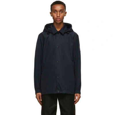 Shop Burberry Navy Ealing Hooded Jacket In Ink