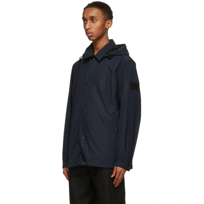 Shop Burberry Navy Ealing Hooded Jacket In Ink