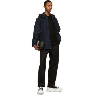 Shop Burberry Navy Ealing Hooded Jacket In Ink