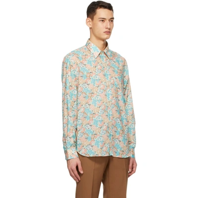 Shop Gucci Multicolor Liberty London Edition Floral Shirt In 4101 Turquo