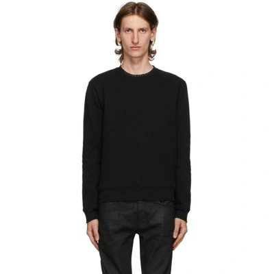 Shop Saint Laurent Black Fleece Sweatshirt In 1081 Blksil