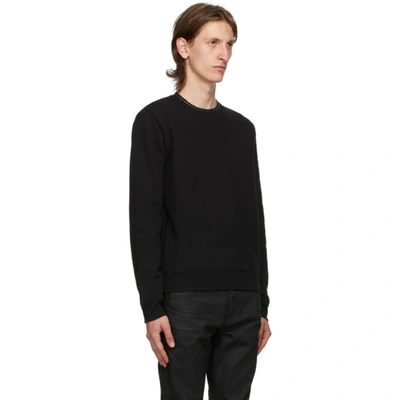 Shop Saint Laurent Black Fleece Sweatshirt In 1081 Blksil