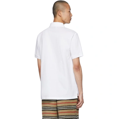 Shop Burberry White Winford Polo