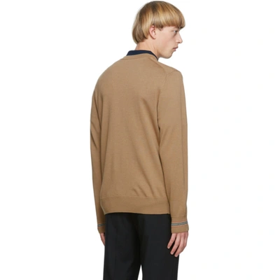 Shop Burberry Beige Merino Icon Stripe Paradise Sweater In Camel