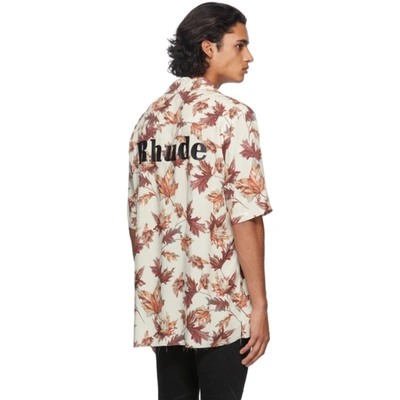 Shop Rhude Off-white Pitt Hawaiian Short Sleeve Shirt In Multi