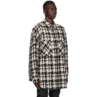 Shop Faith Connexion Ssense Exclusive Black & White Tweed Over Shirt In 110 Blkwht