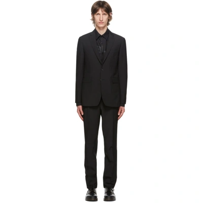 Shop Burberry Black Wool Slim-fit Suit In Black A1189