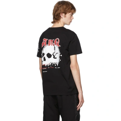 Shop Alexander Mcqueen Black Motocross Skull Print T-shirt In 0901 Blkmix