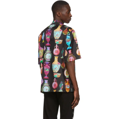 Shop Versace Black And Multicolor Seven Vessels Shirt In A7930 Black