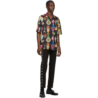 Shop Versace Black And Multicolor Seven Vessels Shirt In A7930 Black