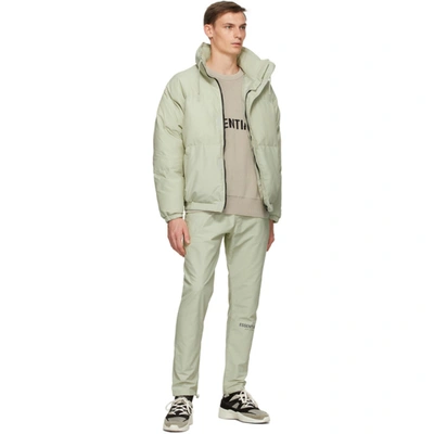 Shop Essentials Green Puffer Jacket In Sage