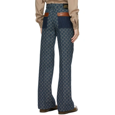 Shop Gucci Indigo Gg Jeans In 4266 Dkblue