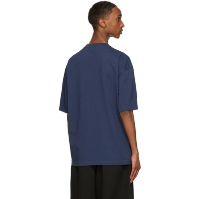 Shop Balenciaga Navy Bb Medium Fit T-shirt In 4866 Nautic