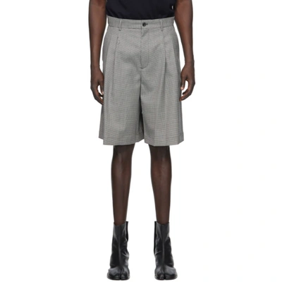 Shop Maison Margiela Black And White Houndstooth Shorts In 001f Blkwht