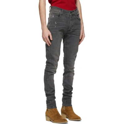 Shop Amiri Grey Stack Jeans In Classic Grey