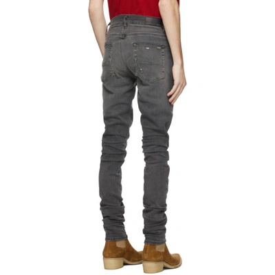 Shop Amiri Grey Stack Jeans In Classic Grey