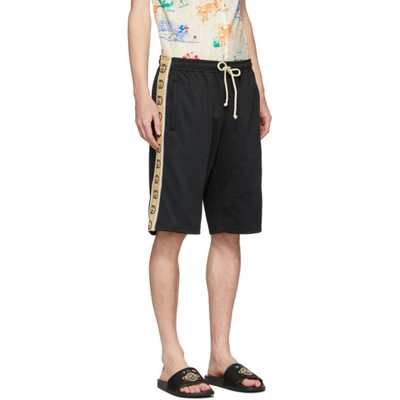 Shop Gucci Black Technical Jersey Gg Shorts In 1082 Black