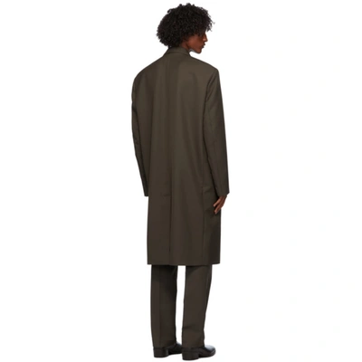 Shop Lemaire Brown Suit Coat In 487 Dark Br