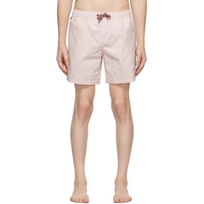 Shop Burberry Pink Martin Swim Shorts In Alabaster P