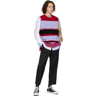 Shop Jw Anderson Red And Blue Wide Stripe Vest In 700 Purple