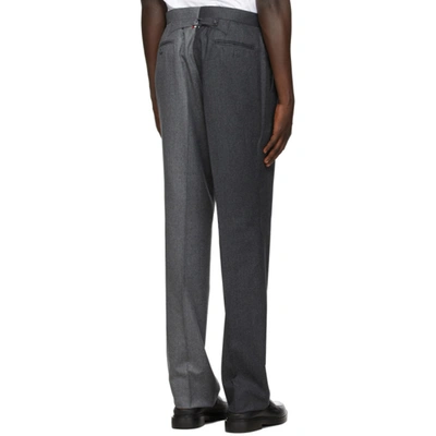 Shop Thom Browne Grey Wool Super 120s Funmix Trousers In 025 Dark Gr