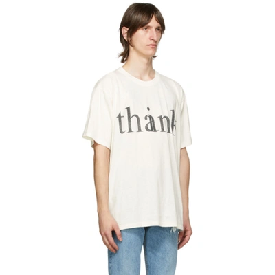 Shop Gucci Off-white & Black 'thank' T-shirt In 9127 Sunlig