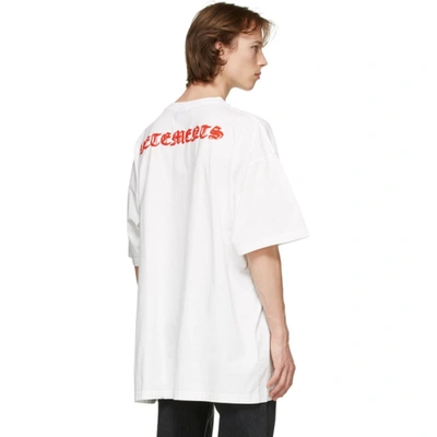 VETEMENTS 白色 ANARCHY GOTHIC LOGO 大廓形 T 恤