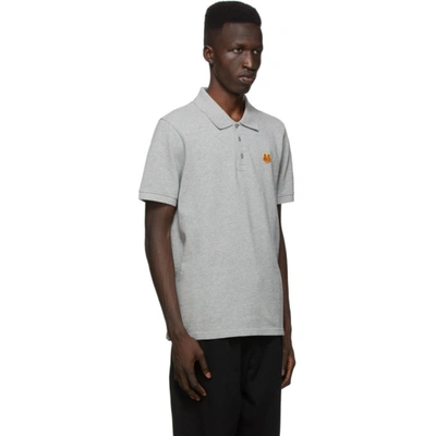 Shop Kenzo Grey Tiger Crest Polo In 94 - Pearl