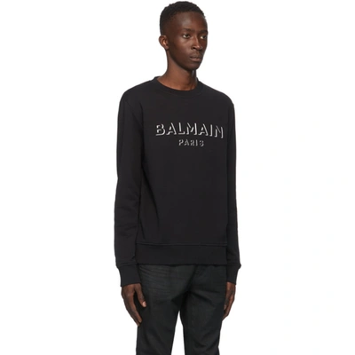 Shop Balmain Black 3d Logo Sweatshirt In 0pa Noir