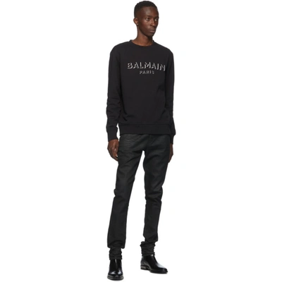 Shop Balmain Black 3d Logo Sweatshirt In 0pa Noir