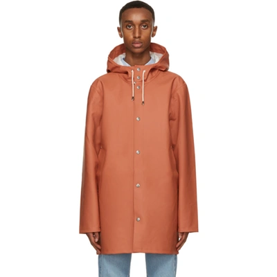 Shop Stutterheim Orange Stockholm Raincoat In 7067 Rust