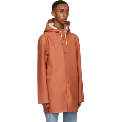 Shop Stutterheim Orange Stockholm Raincoat In 7067 Rust