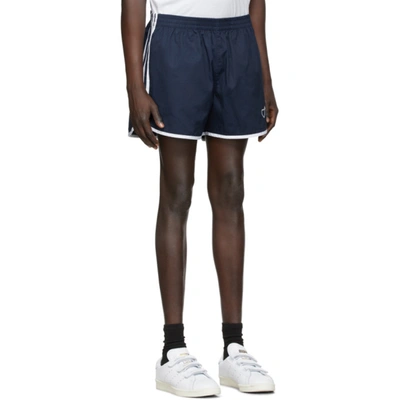 Shop Adidas X Human Made Navy Human Made Edition Run Shorts In Collegiate
