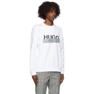 Shop Hugo White Dicago Sweatshirt In 100 White