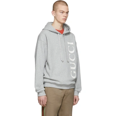 Shop Gucci Grey Logo Hoodie In 1039 Medgry