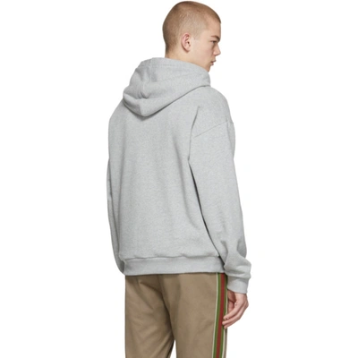 Shop Gucci Grey Logo Hoodie In 1039 Medgry