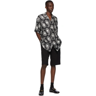 Shop Gucci Black Silk Star Print Bowling Shirt In 1060 Bkivry