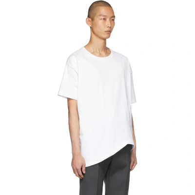 Shop Bottega Veneta White Asymmetric T-shirt In 9122 Opt Wh