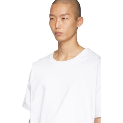 Shop Bottega Veneta White Asymmetric T-shirt In 9122 Opt Wh