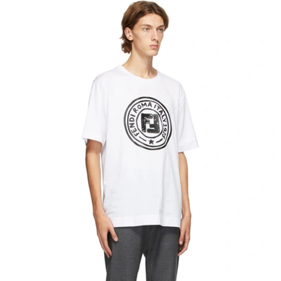 Shop Fendi White Joshua Vides Edition Logo T-shirt In F0qa0 White