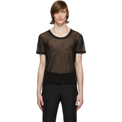 Shop Saint Laurent Black Transparent T-shirt In 1000 Noir