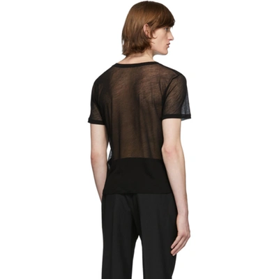 Shop Saint Laurent Black Transparent T-shirt In 1000 Noir