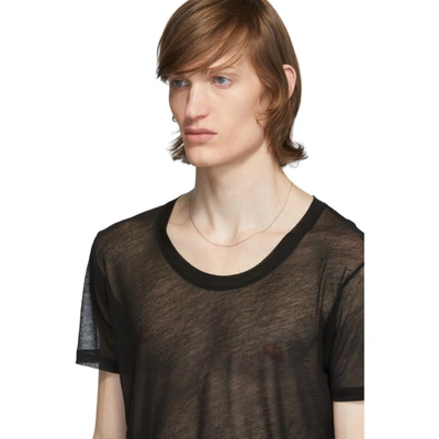 Shop Saint Laurent Black Transparent T-shirt In 1000 Noir
