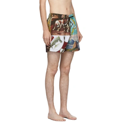 Shop Amiri Multicolor Souvenir Patchwork Swim Shorts